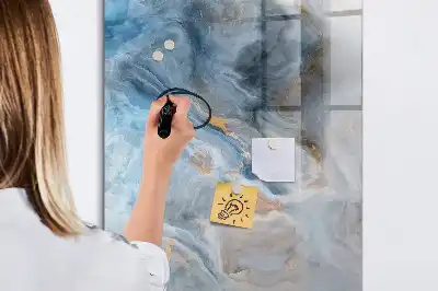 Pizarra magnética decorativa con rotulador con diseño de patrón de mármol