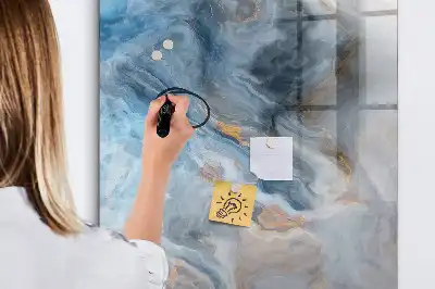 Pizarra magnética decorativa con rotulador con diseño de patrón de mármol