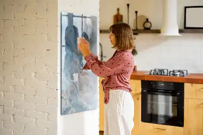 Pizarra magnética decorativa con rotulador con diseño de patrón de mármol