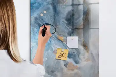 Pizarra magnética decorativa con rotulador con diseño de patrón de mármol