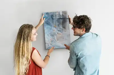 Pizarra magnética decorativa con rotulador con diseño de patrón de mármol