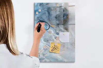 Pizarra magnética decorativa con rotulador con diseño de patrón de mármol