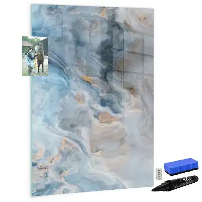 Pizarra magnética decorativa con rotulador con diseño de patrón de mármol