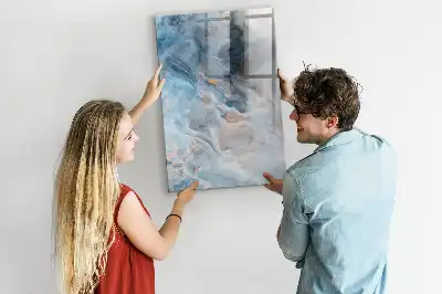 Pizarra magnética decorativa con rotulador con diseño de patrón de mármol