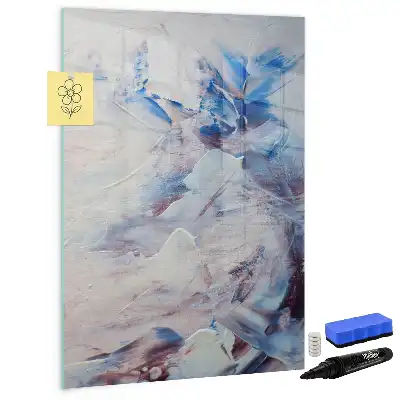 Pizarra magnética de cristal borrable con diseño de abstracción pictórica