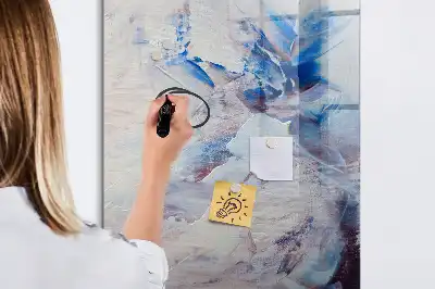 Pizarra magnética de cristal borrable con diseño de abstracción pictórica