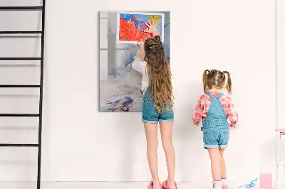 Pizarra magnética de cristal borrable con diseño de abstracción pictórica