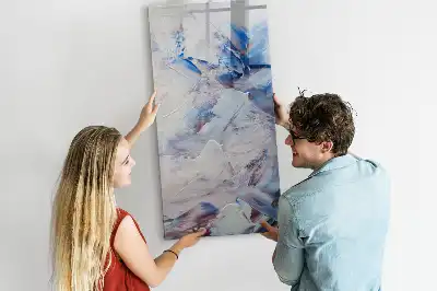 Pizarra magnética de cristal borrable con diseño de abstracción pictórica