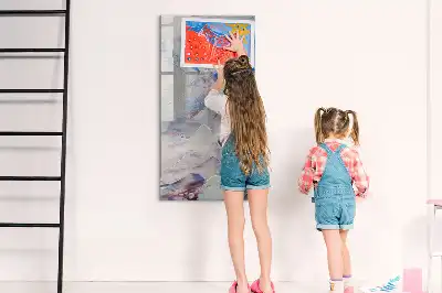 Pizarra magnética de cristal borrable con diseño de abstracción pictórica