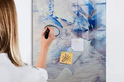 Pizarra magnética de cristal borrable con diseño de abstracción pictórica