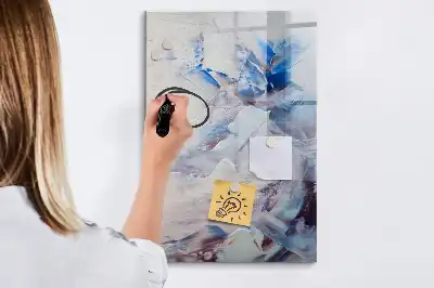 Pizarra magnética de cristal borrable con diseño de abstracción pictórica