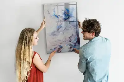 Pizarra magnética de cristal borrable con diseño de abstracción pictórica