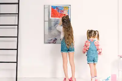 Pizarra magnética de cristal borrable con diseño de abstracción pictórica
