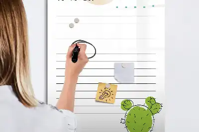 Pizarra magnética de cristal borrable diseñada para lista de tareas pendientes