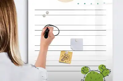 Pizarra magnética de cristal borrable diseñada para lista de tareas pendientes