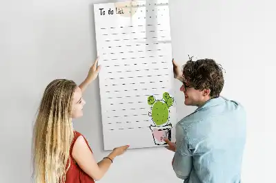 Pizarra magnética de cristal borrable diseñada para lista de tareas pendientes