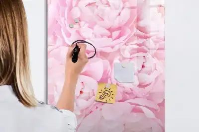Pizarra magnética de cristal borrable decorada con diseño de flores de verano