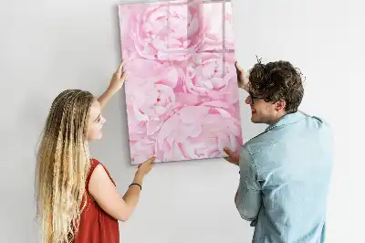 Pizarra magnética de cristal borrable decorada con diseño de flores de verano