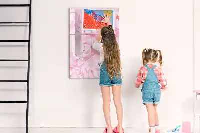 Pizarra magnética de cristal borrable decorada con diseño de flores de verano