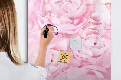 Pizarra magnética de cristal borrable decorada con diseño de flores de verano