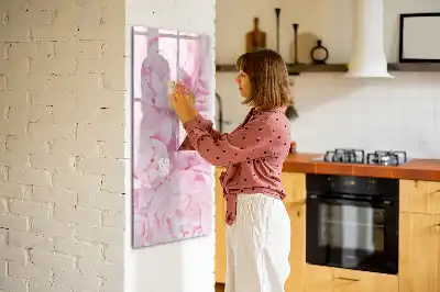 Pizarra magnética de cristal borrable decorada con diseño de flores de verano