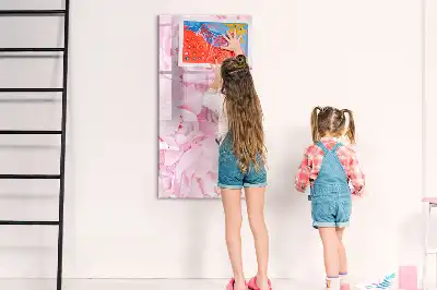 Pizarra magnética de cristal borrable decorada con diseño de flores de verano