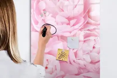 Pizarra magnética de cristal borrable decorada con diseño de flores de verano