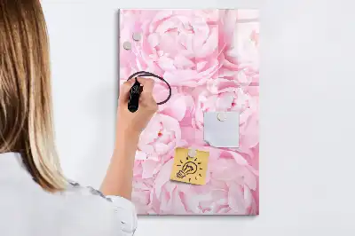Pizarra magnética de cristal borrable decorada con diseño de flores de verano
