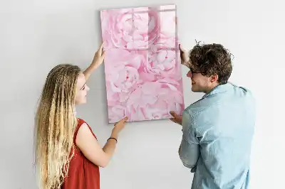 Pizarra magnética de cristal borrable decorada con diseño de flores de verano