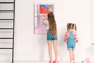 Pizarra magnética de cristal borrable decorada con diseño de flores de verano