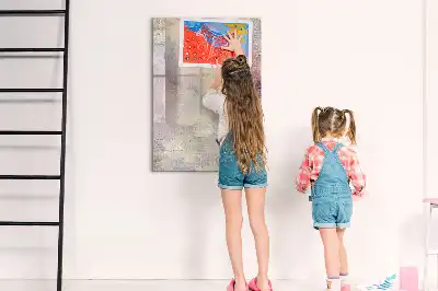 Pizarra magnética decorativa con rotulador diseño de manchas de pintura