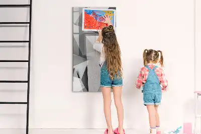 Pizarra magnética borrable de cristal con diseño de abstracción geométrica