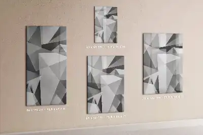 Pizarra magnética borrable de cristal con diseño de abstracción geométrica