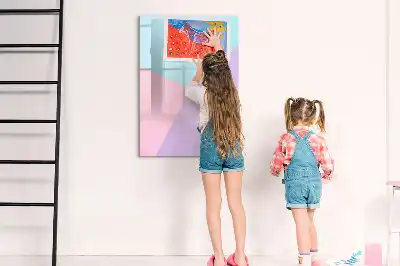 Pizarra magnética decorativa con rotulador con patrón pastel