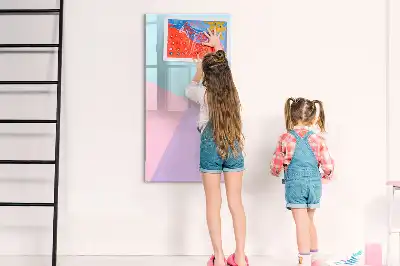 Pizarra magnética decorativa con rotulador con patrón pastel