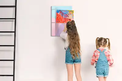 Pizarra magnética decorativa con rotulador con patrón pastel