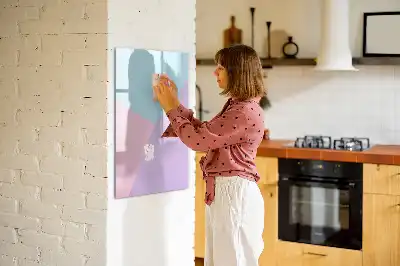 Pizarra magnética decorativa con rotulador con patrón pastel