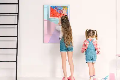 Pizarra magnética decorativa con rotulador con patrón pastel