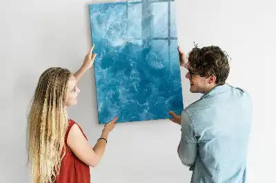 Pizarra magnética borrable de cristal con diseño de agua de mar y océano