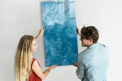Pizarra magnética borrable de cristal con diseño de agua de mar y océano