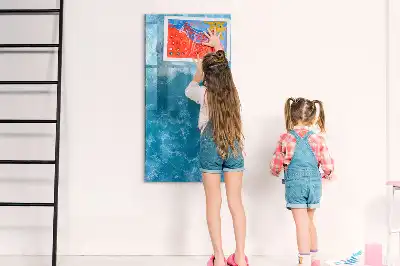 Pizarra magnética borrable de cristal con diseño de agua de mar y océano