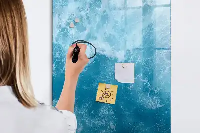 Pizarra magnética borrable de cristal con diseño de agua de mar y océano