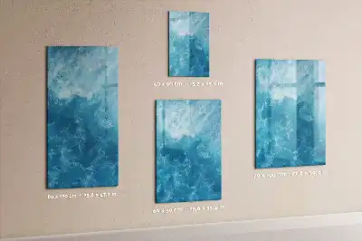 Pizarra magnética borrable de cristal con diseño de agua de mar y océano