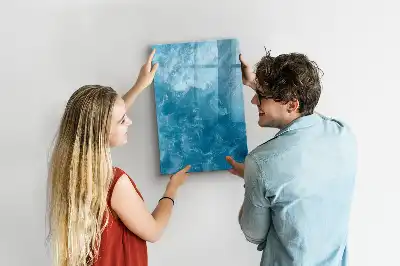 Pizarra magnética borrable de cristal con diseño de agua de mar y océano