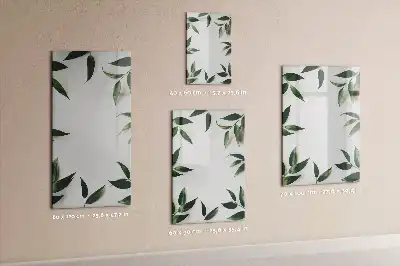 Pizarra magnética decorativa con rotulador con marco de diseño de hojas verdes