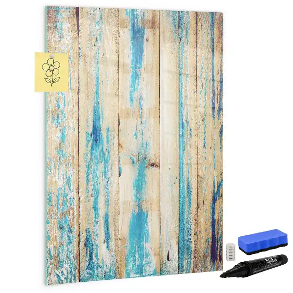 Pizarra magnética decorativa con rotulador de madera antigua