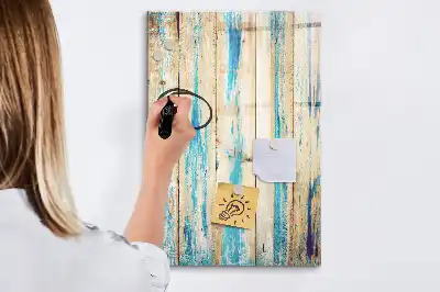 Pizarra magnética decorativa con rotulador de madera antigua