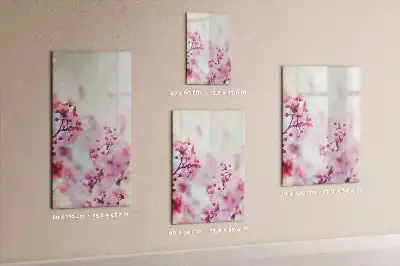 Pizarra magnética de cristal borrable con diseño de flores de primavera