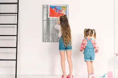 Pizarra magnética decorativa con rotulador y base de madera