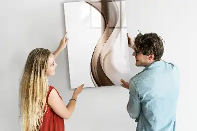 Pizarra magnética decorativa con rotulador diseño de abstracción de olas